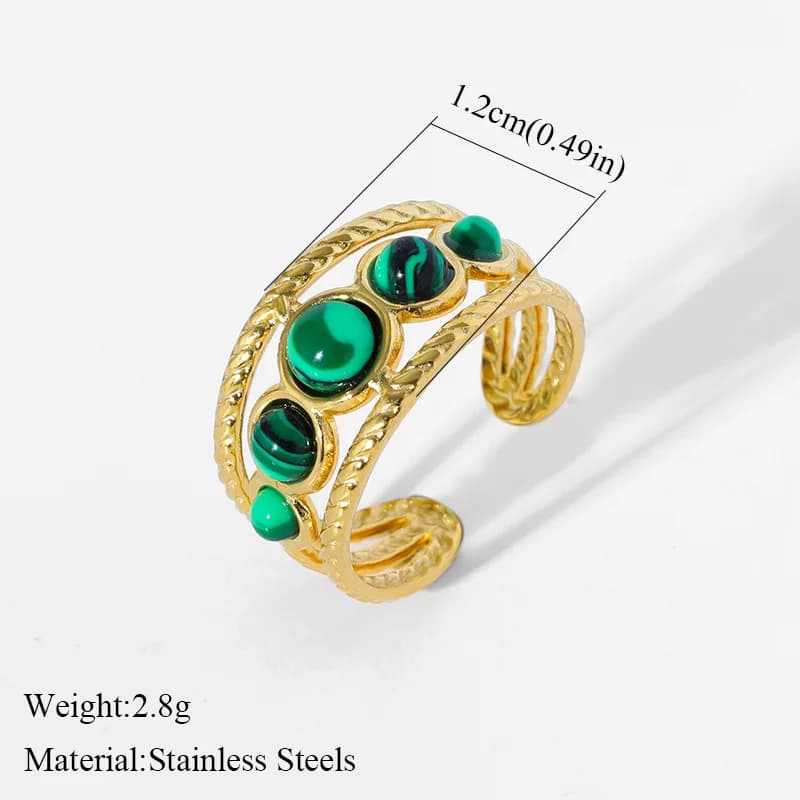 Stainless Steel White Zircon Cuff Open Ring
