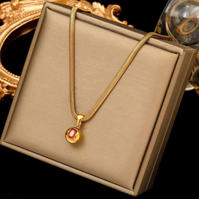 Stainless Steel Solid Bead Ball Choker Necklace