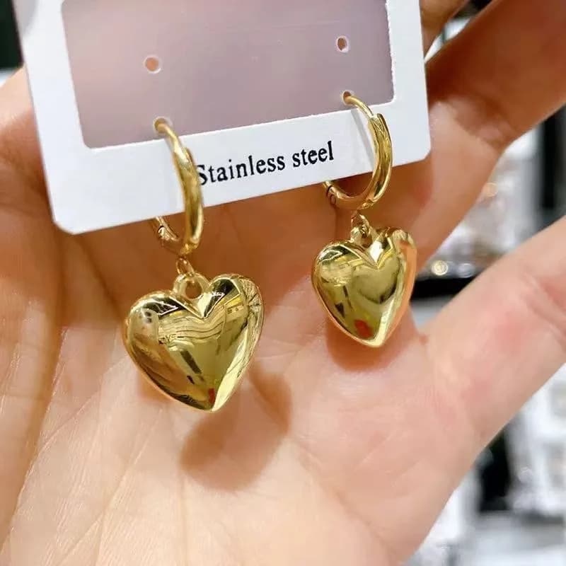 Stainless Steel Gold Bow Stud Earrings