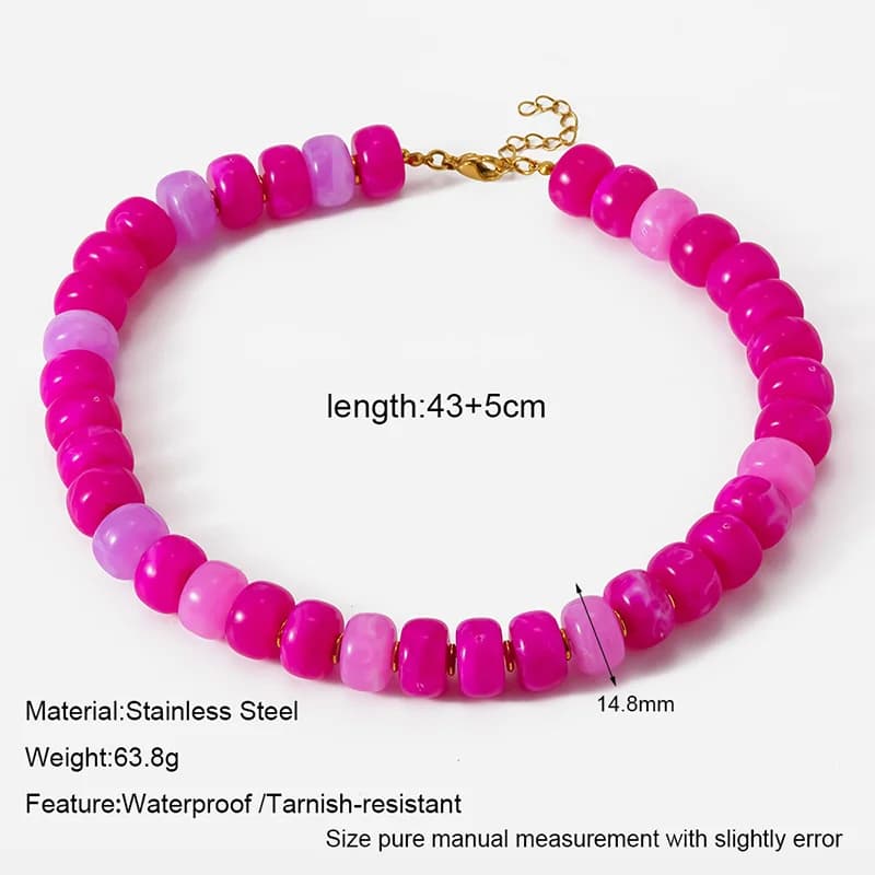 Acrylic Resin Beaded Collar Necklace