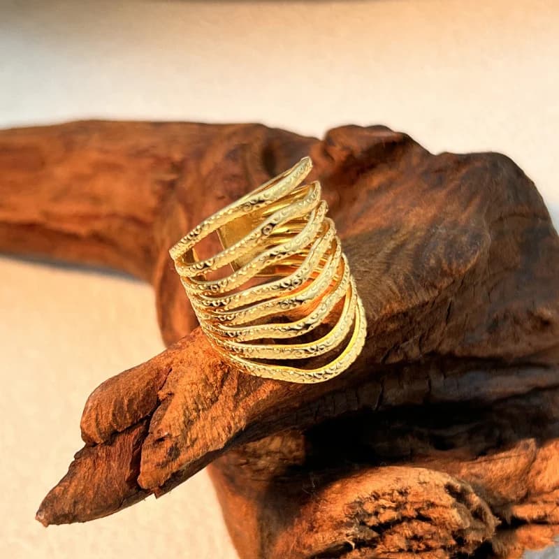 Åpen ring med bred hul cuff, 316L rustfritt stål