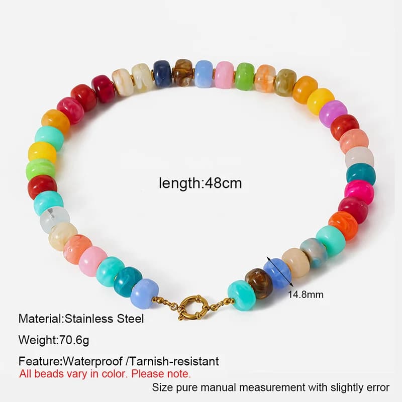Acrylic Resin Beaded Collar Necklace