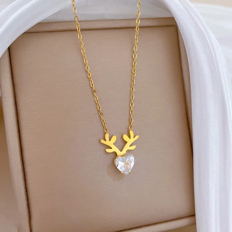 Pink Heart Love Pendant Necklace