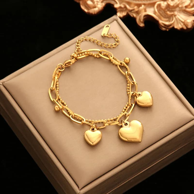Golden Sun Moon Starfish Charm Bracelet