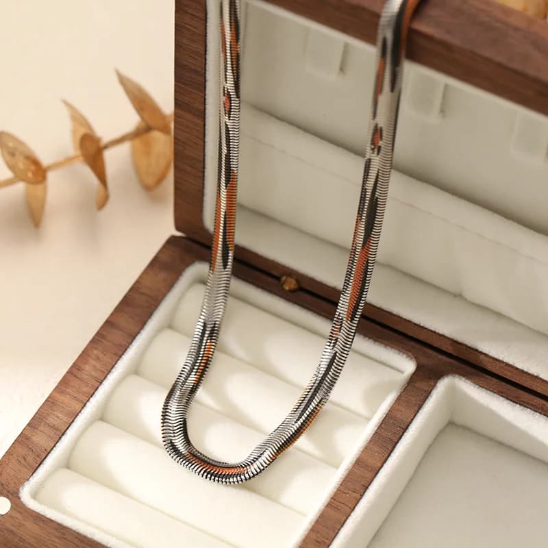 Snake Pattern Chain Stainless Steel Necklace