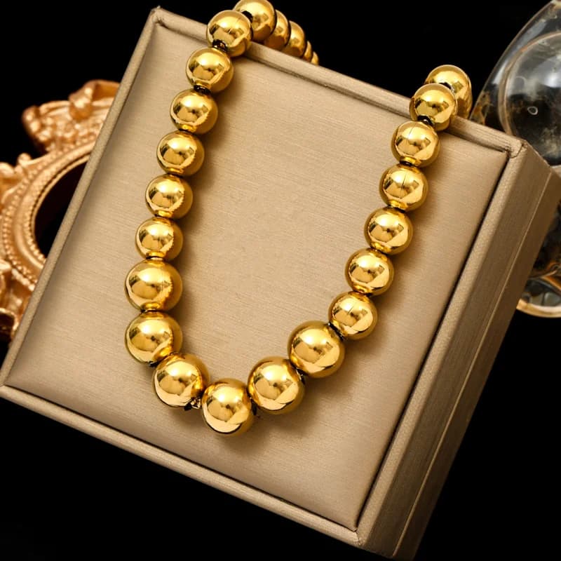 Textured 18K PVD Plated Statement Collar Necklace
