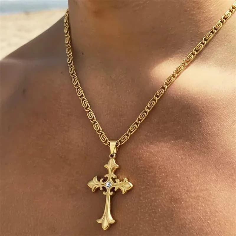 Cross Metal Pendant Necklace