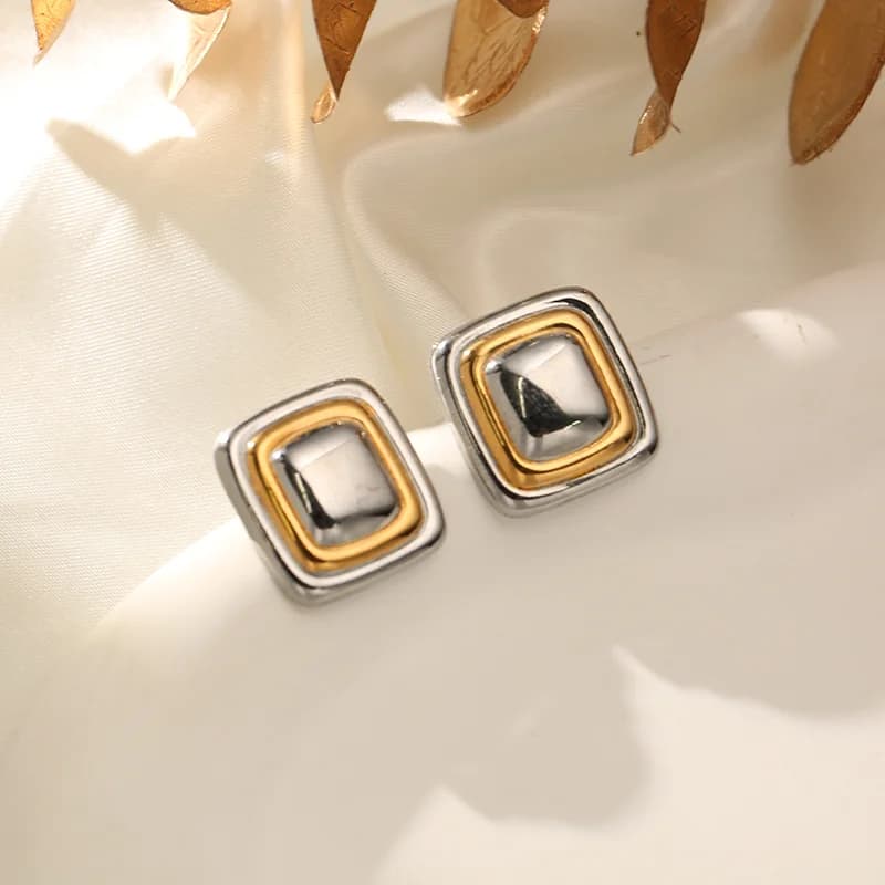 Stainless Steel Geometric Hoop Earrings
