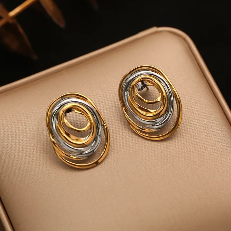 Small Gold Color Stud Earrings
